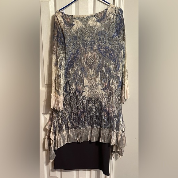 2pc Elegant Blue and Cream Women's Skirt Set - Picture 5 of 5